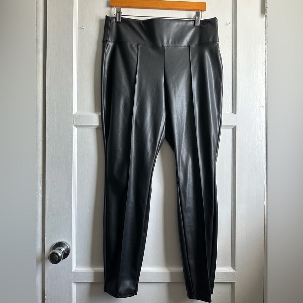 Nine West Black Faux Leather Leggings